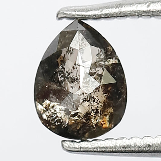 0.69 CT Fancy Brownish Dark Grey Pear Shape Flat back Polished Loose Salt and Pepper Ethically Sourced Best for Making Hand Made Jewelry