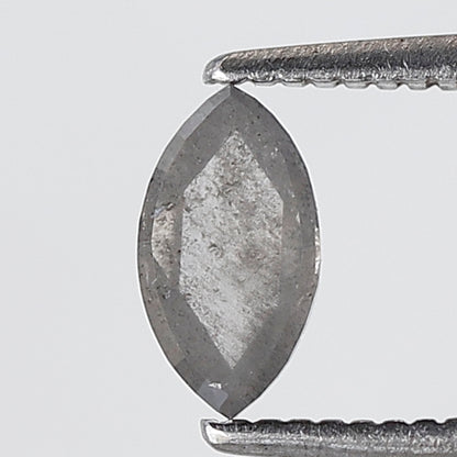 0.46 Ct Marquise Shape Salt and Pepper Diamond 6 MM Grey Black Color Natural Loose Diamond