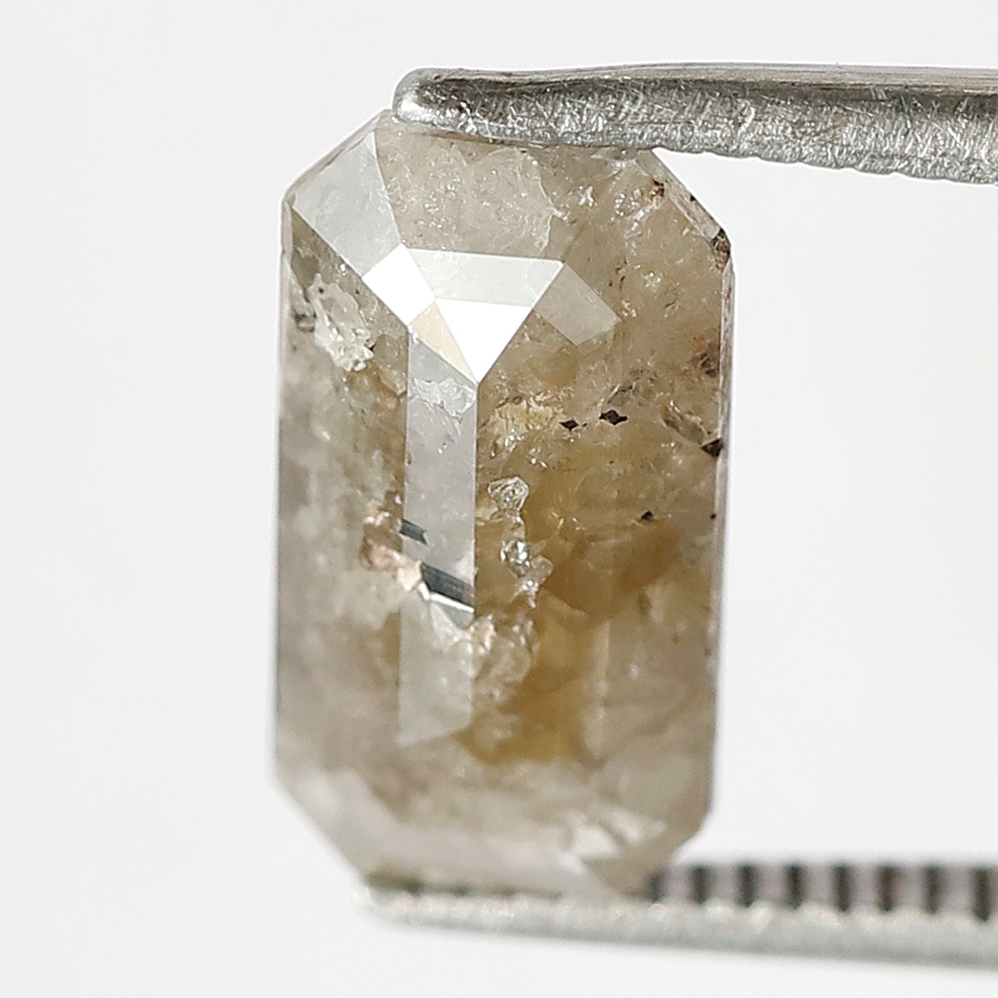 2.33 CT Grayish Emerald Shape Loose Diamond, Natural Ethical Salt and Pepper Diamond For Wedding Ring