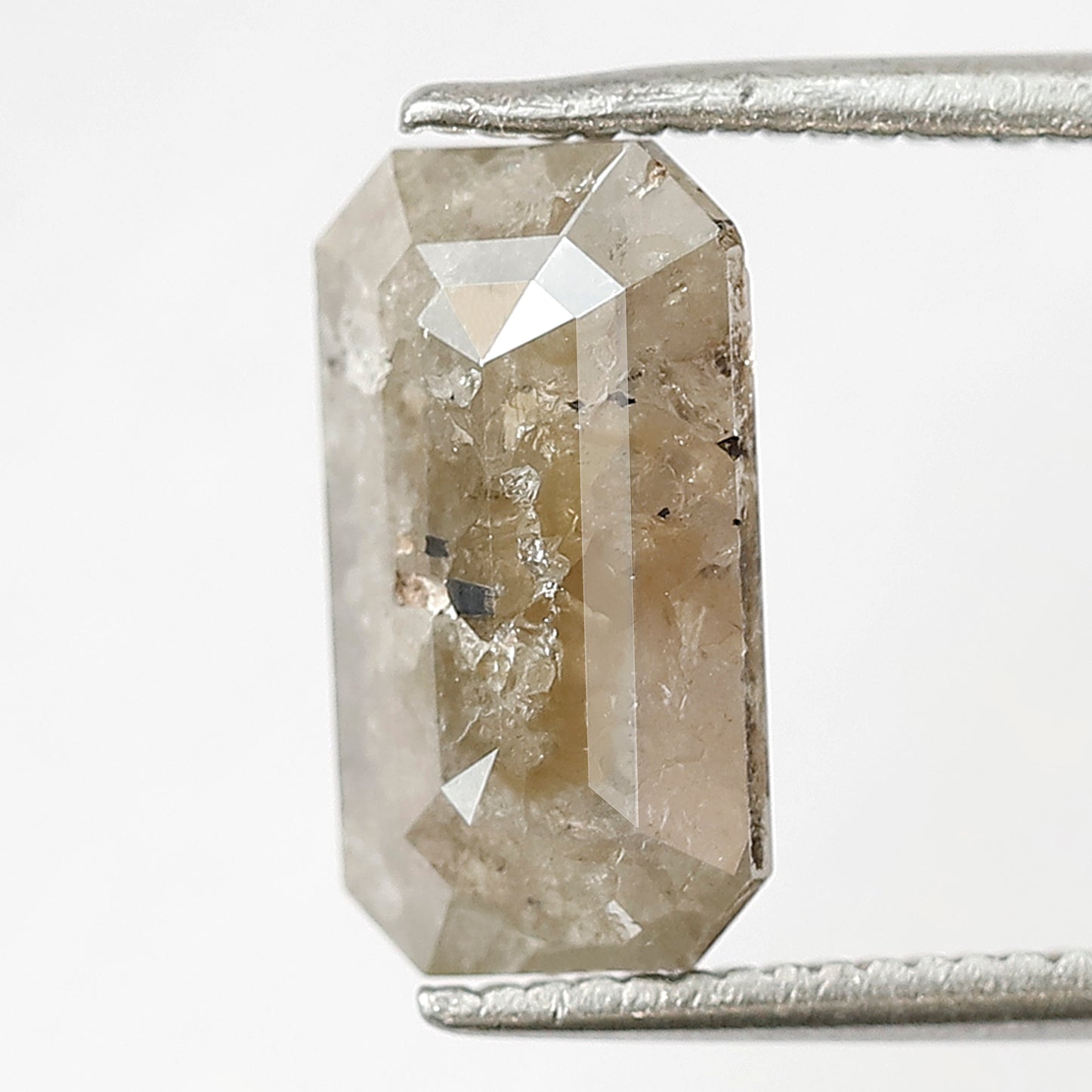 2.33 CT Grayish Emerald Shape Loose Diamond, Natural Ethical Salt and Pepper Diamond For Wedding Ring