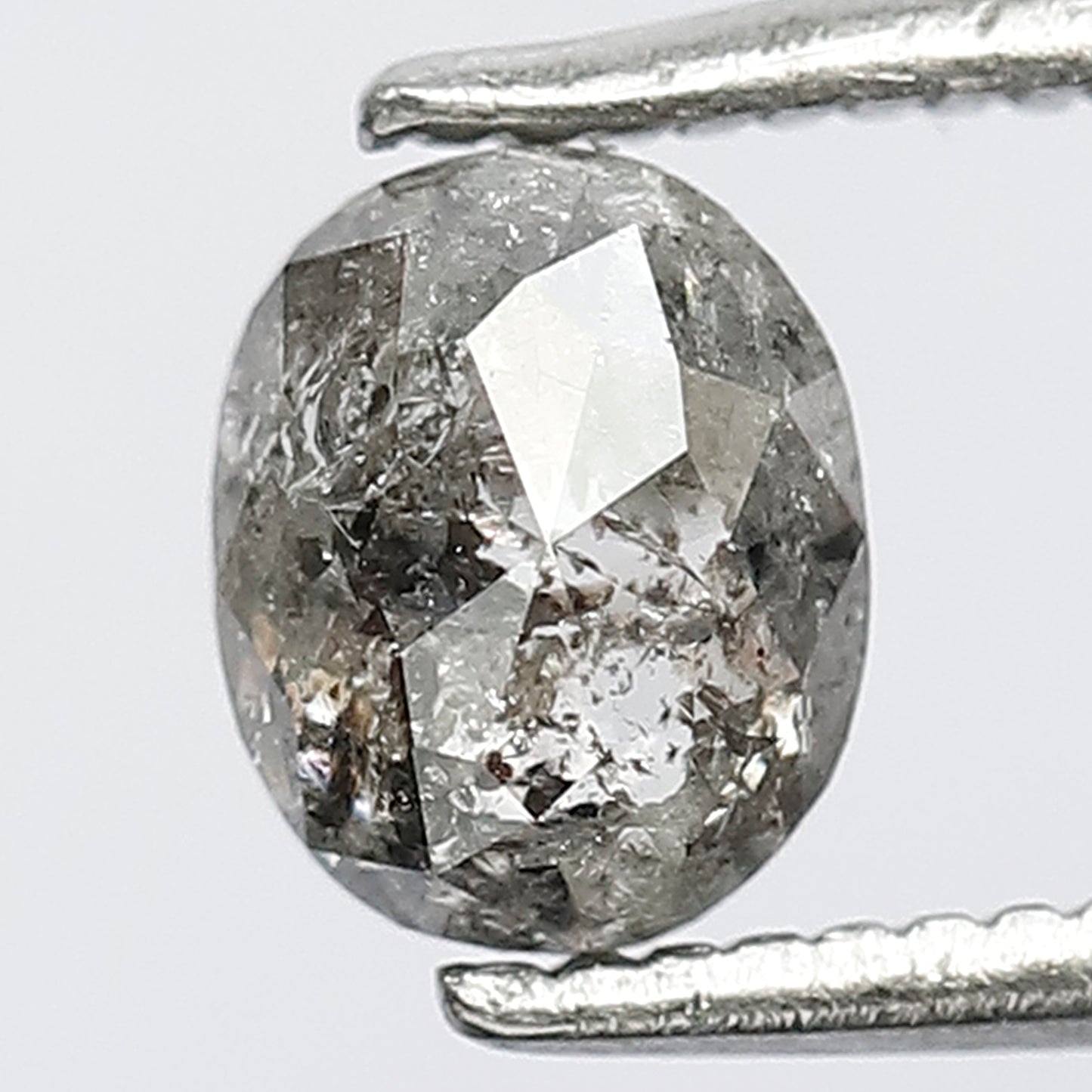 0.79 CT Loose Oval Shape Salt and Pepper Natural Grey Black Diamond Perfect for making Solitaire Ring