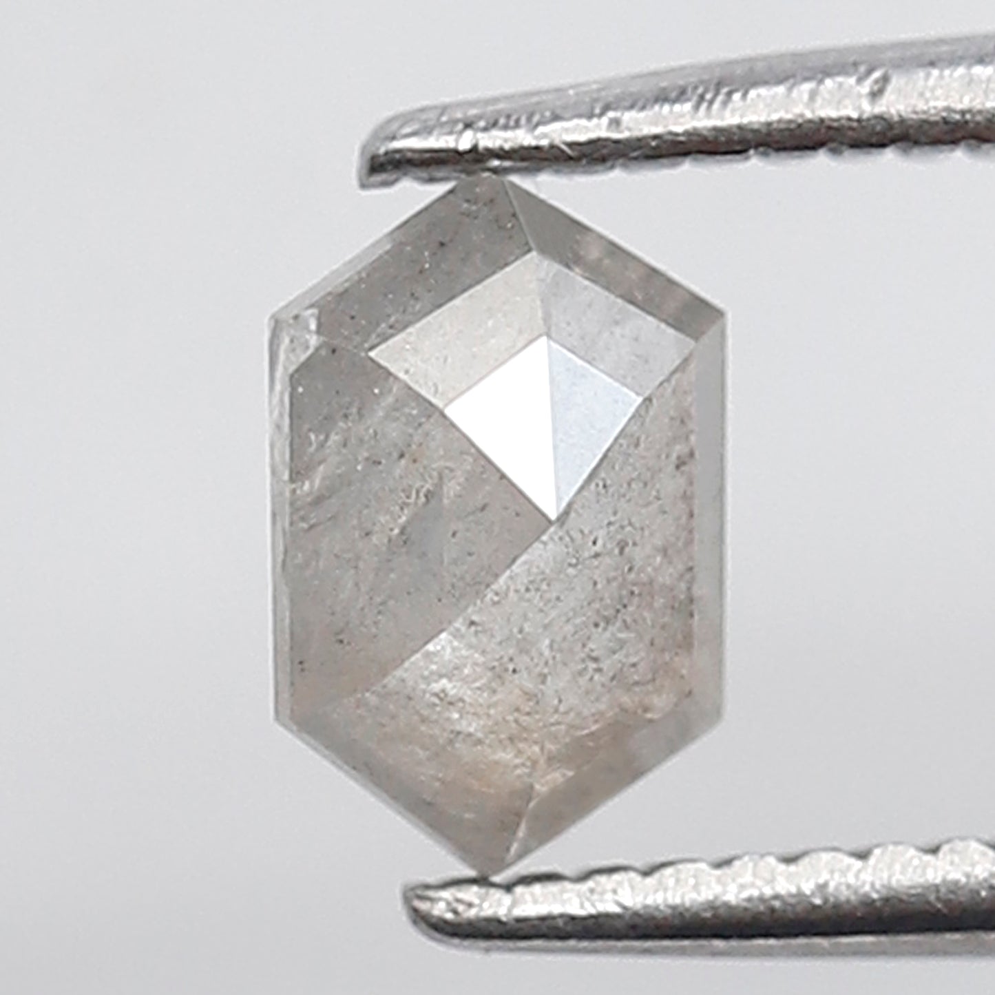6 MM 0.59 Ct Elongated Hexagon Shape Salt and Pepper Diamond Natural Loose Grey Color Diamond