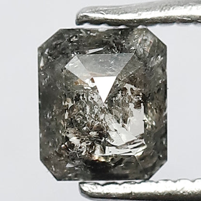 0.74 CT Earth Mined Natural Loose Grey Black color Emerald Shape Diamond,5 mm Salt and Pepper Diamond ideal for making Body Piercing Jewelry