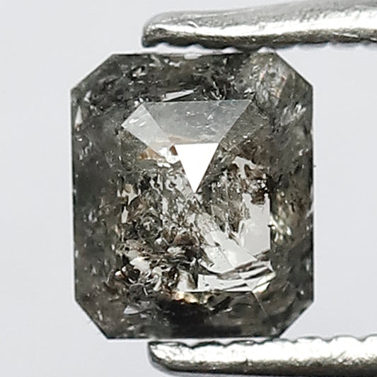 0.74 CT Earth Mined Natural Loose Grey Black color Emerald Shape Diamond,5 mm Salt and Pepper Diamond ideal for making Body Piercing Jewelry
