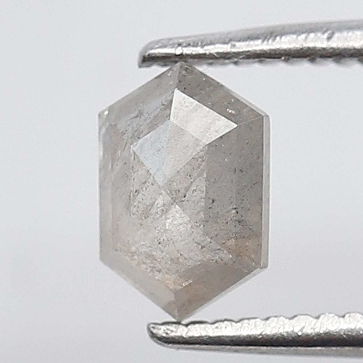 6 MM 0.59 Ct Elongated Hexagon Shape Salt and Pepper Diamond Natural Loose Grey Color Diamond