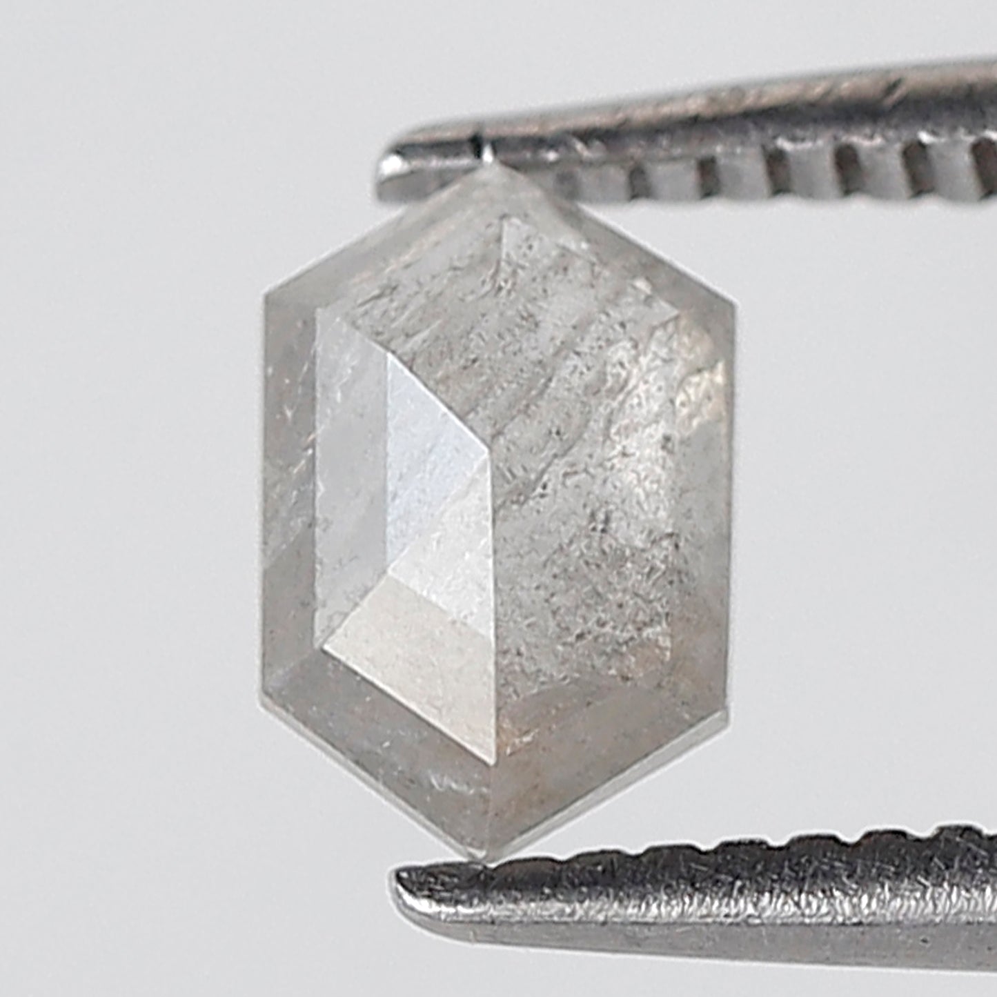 6 MM 0.59 Ct Elongated Hexagon Shape Salt and Pepper Diamond Natural Loose Grey Color Diamond