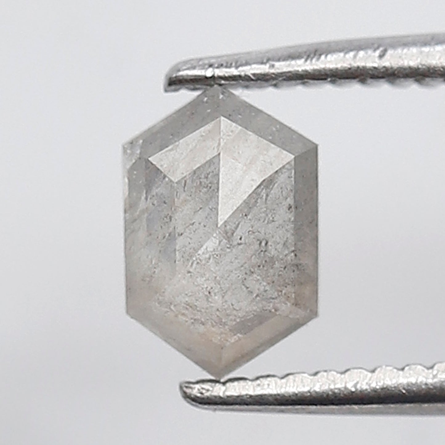 6 MM 0.59 Ct Elongated Hexagon Shape Salt and Pepper Diamond Natural Loose Grey Color Diamond