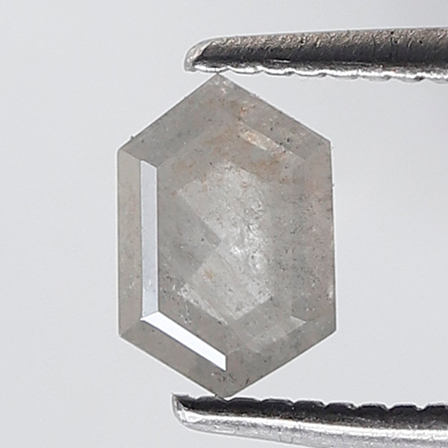 6 MM 0.59 Ct Elongated Hexagon Shape Salt and Pepper Diamond Natural Loose Grey Color Diamond