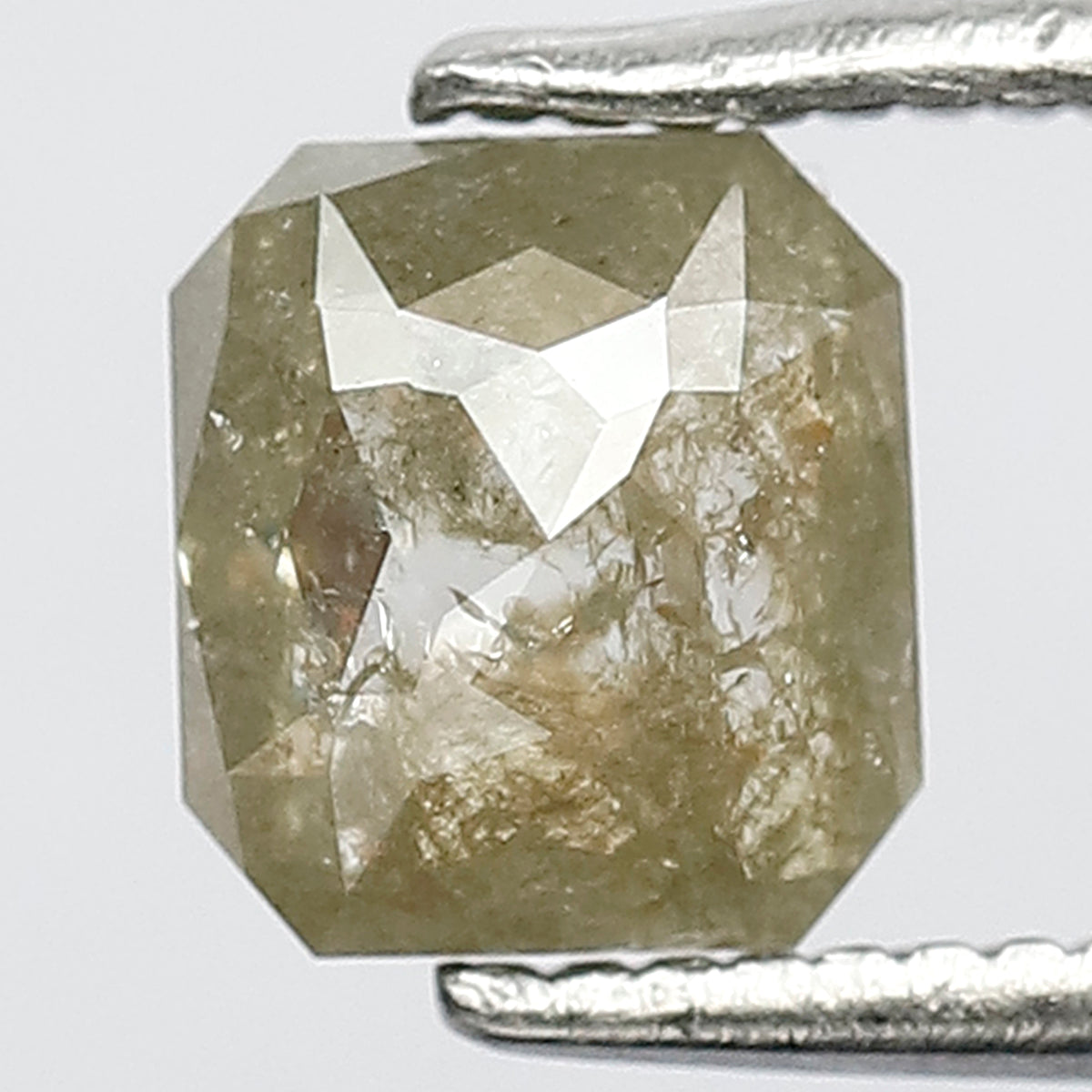 0.79 CT Greenish Grey Asscher Shape Loose Salt and Pepper Diamond Perfect For Making Wedding Ring