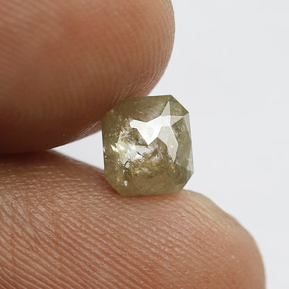 0.79 CT Greenish Grey Asscher Shape Loose Salt and Pepper Diamond Perfect For Making Wedding Ring