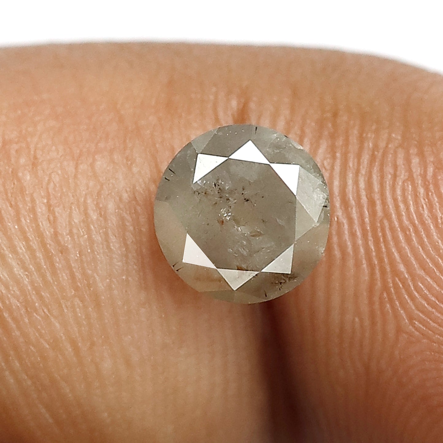 1.06 CT Round Brilliant cut Salt and Pepper Diamond, Natural Gray Black Conflict Free Loose Diamond
