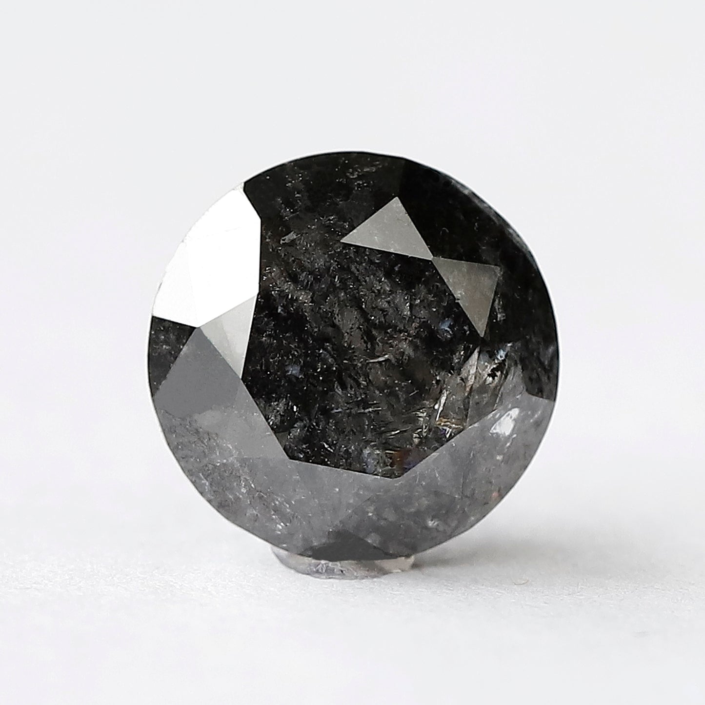 Large 5.27 CT Gray Black Salt and Pepper Diamond, Round Brilliant Cut 10.60 mm Natural Loose Diamond for Wedding Ring Jewelry