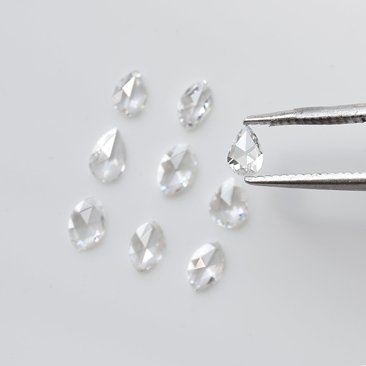 0.77 Ct Pear & Marquise Rose Cut Diamond Lot, 9 Pcs FG VS-SI Natural Loose Diamonds for Wedding Jewelry