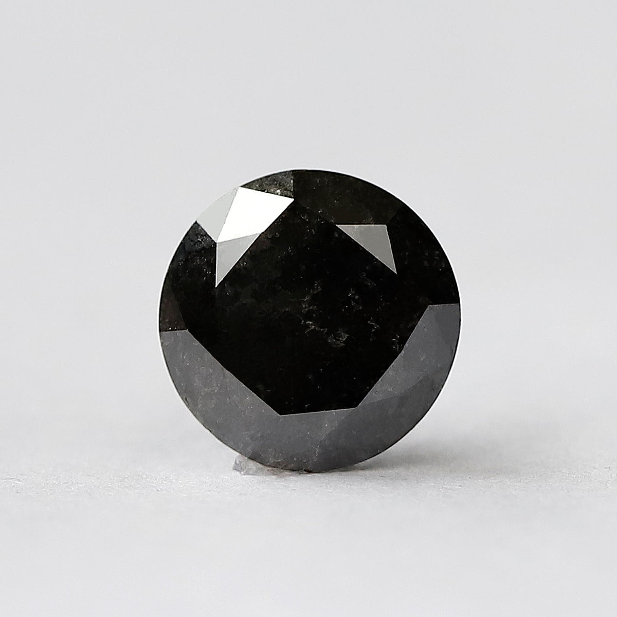 2.52 CT Round Brilliant Salt and Pepper Diamond, 8.80 mm Natural Gray Black Loose Diamond, Earth Mined Engagement Ring Stone