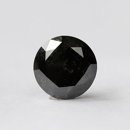 2.52 CT Round Brilliant Salt and Pepper Diamond, 8.80 mm Natural Gray Black Loose Diamond, Earth Mined Engagement Ring Stone