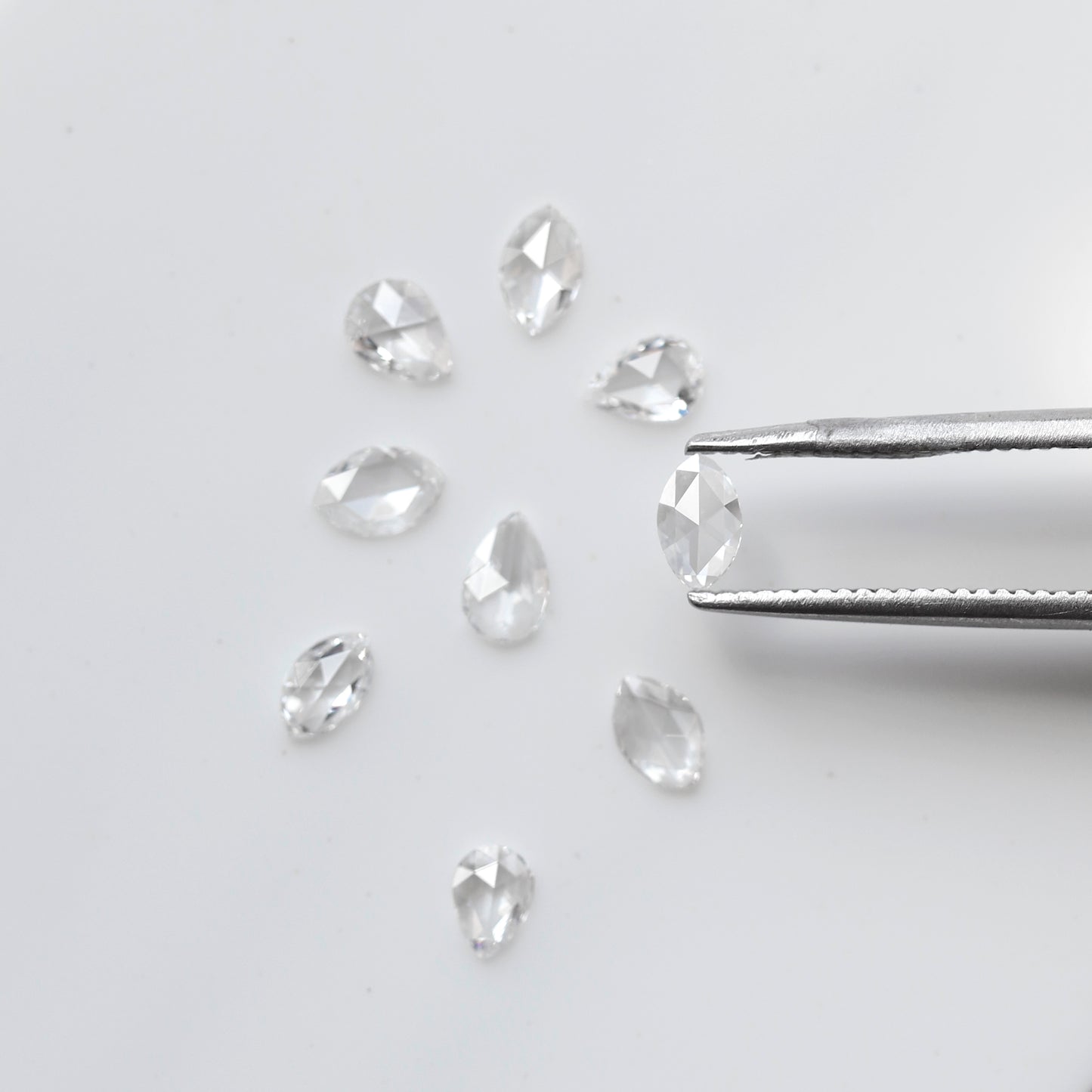 0.77 Ct Pear & Marquise Rose Cut Diamond Lot, 9 Pcs FG VS-SI Natural Loose Diamonds for Wedding Jewelry