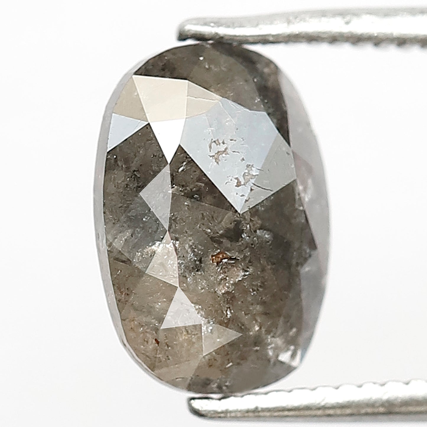 1.46 CT Oval Shape Gray Black Diamond, 9.50 mm Natural Salt and Pepper Diamond For Engagement Ring