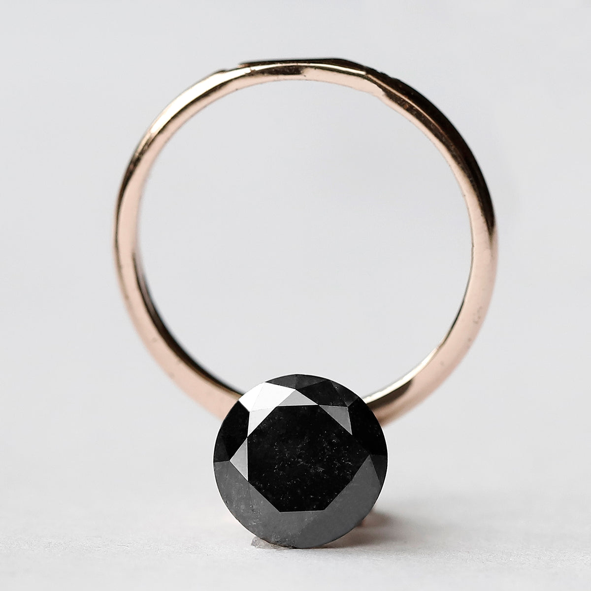 2.52 CT Round Brilliant Salt and Pepper Diamond, 8.80 mm Natural Gray Black Loose Diamond, Earth Mined Engagement Ring Stone
