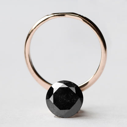 2.52 CT Round Brilliant Salt and Pepper Diamond, 8.80 mm Natural Gray Black Loose Diamond, Earth Mined Engagement Ring Stone