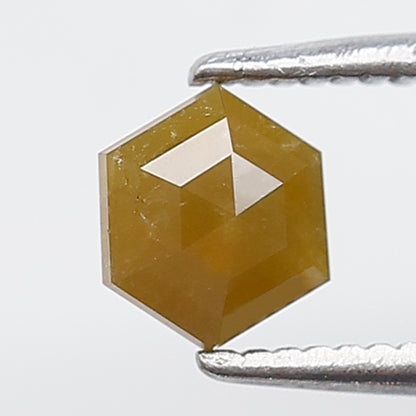 5 MM 0.52 Ct Hexagon Shape Salt and pepper Diamond Rustic diamond Natural Loose Diamond Rustic yellow Color Diamond