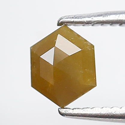 5 MM 0.52 Ct Hexagon Shape Salt and pepper Diamond Rustic diamond Natural Loose Diamond Rustic yellow Color Diamond