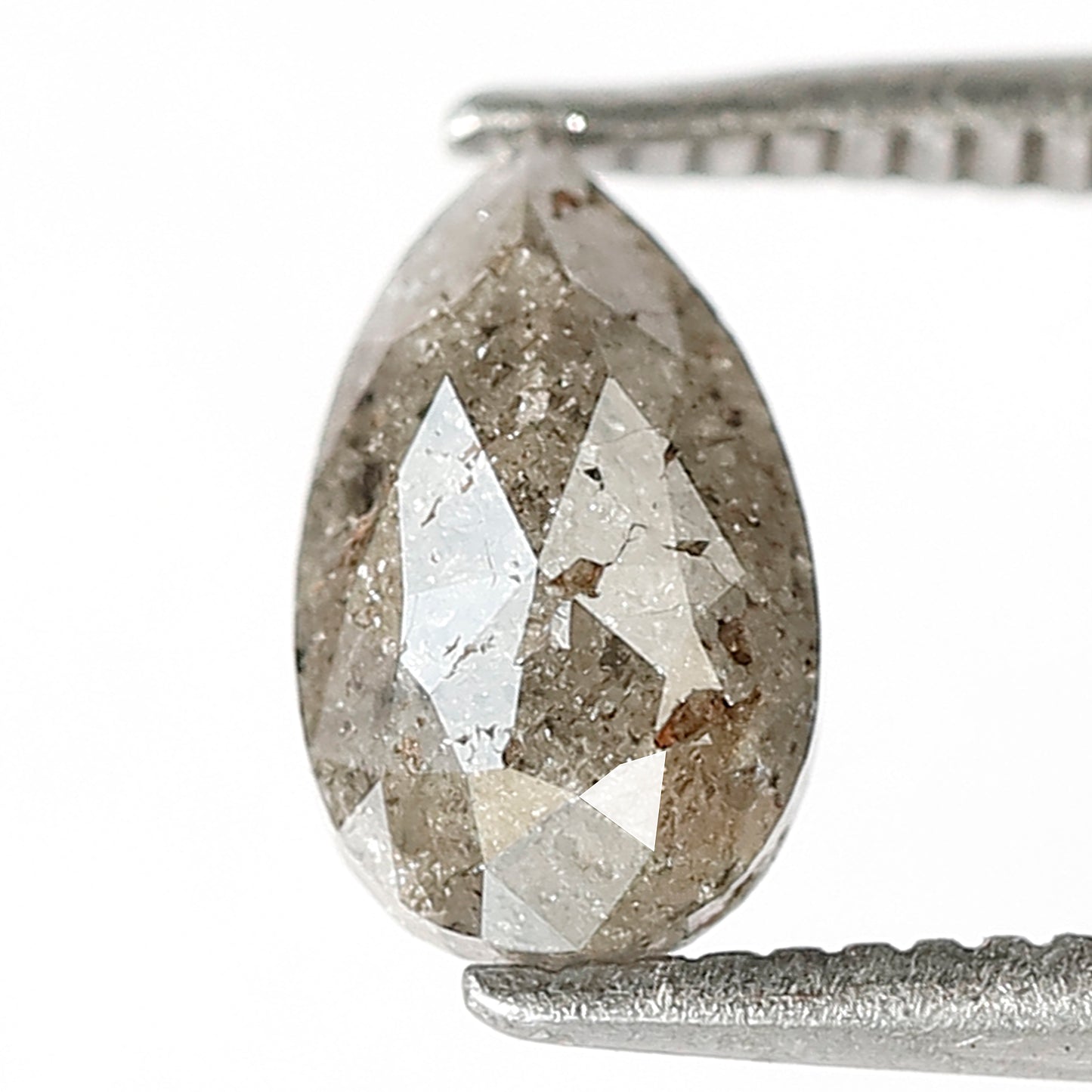 1.08 CT Gray Pear Cut Diamond, Natural Conflict Free Salt and Pepper Diamond for Birthday Jewelry