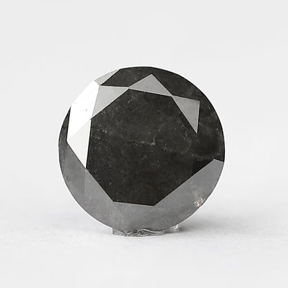 2.12 CT Natural Gray Black Loose Diamond, 8.00 mm Conflict Free Earth Mined Diamond for Bridal & Anniversary Ring