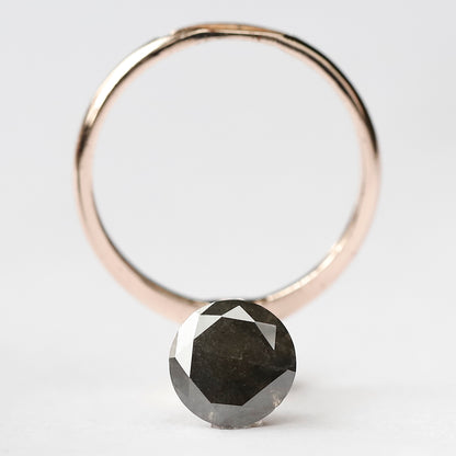 2.12 CT Natural Gray Black Loose Diamond, 8.00 mm Conflict Free Earth Mined Diamond for Bridal & Anniversary Ring
