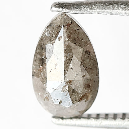 1.08 CT Gray Pear Cut Diamond, Natural Conflict Free Salt and Pepper Diamond for Birthday Jewelry
