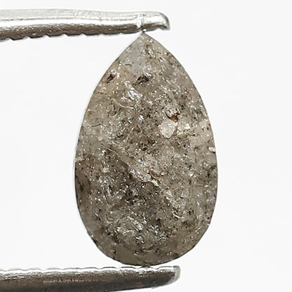 1.08 CT Gray Pear Cut Diamond, Natural Conflict Free Salt and Pepper Diamond for Birthday Jewelry