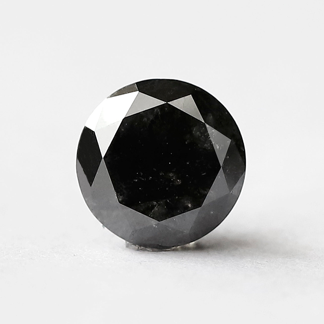 2.48 CT Round Brilliant cut Salt and Pepper Diamond, 7.80 mm Natural Gray Black Ethical Diamond