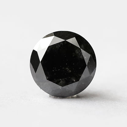 2.48 CT Round Brilliant cut Salt and Pepper Diamond, 7.80 mm Natural Gray Black Ethical Diamond