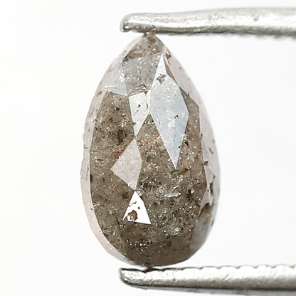 1.08 CT Gray Pear Cut Diamond, Natural Conflict Free Salt and Pepper Diamond for Birthday Jewelry