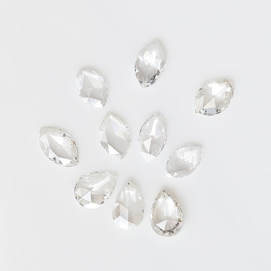 1.22 Ct Total Pear Marquise Mix Diamonds, Rose Cut FG VS-SI Natural Loose Diamonds for Jewelry Making
