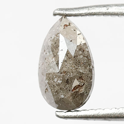 1.08 CT Gray Pear Cut Diamond, Natural Conflict Free Salt and Pepper Diamond for Birthday Jewelry
