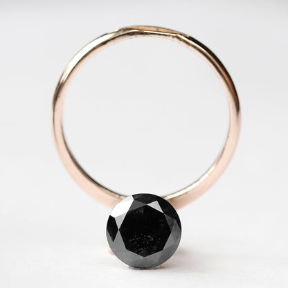 2.48 CT Round Brilliant cut Salt and Pepper Diamond, 7.80 mm Natural Gray Black Ethical Diamond