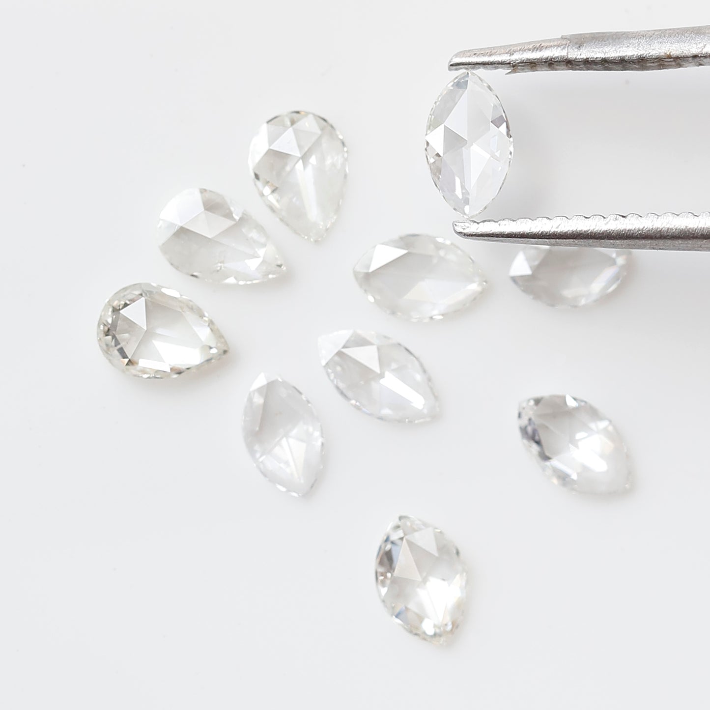 1.22 Ct Total Pear Marquise Mix Diamonds, Rose Cut FG VS-SI Natural Loose Diamonds for Jewelry Making