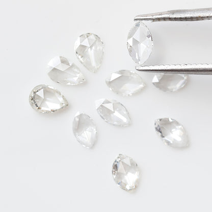 1.22 Ct Total Pear Marquise Mix Diamonds, Rose Cut FG VS-SI Natural Loose Diamonds for Jewelry Making