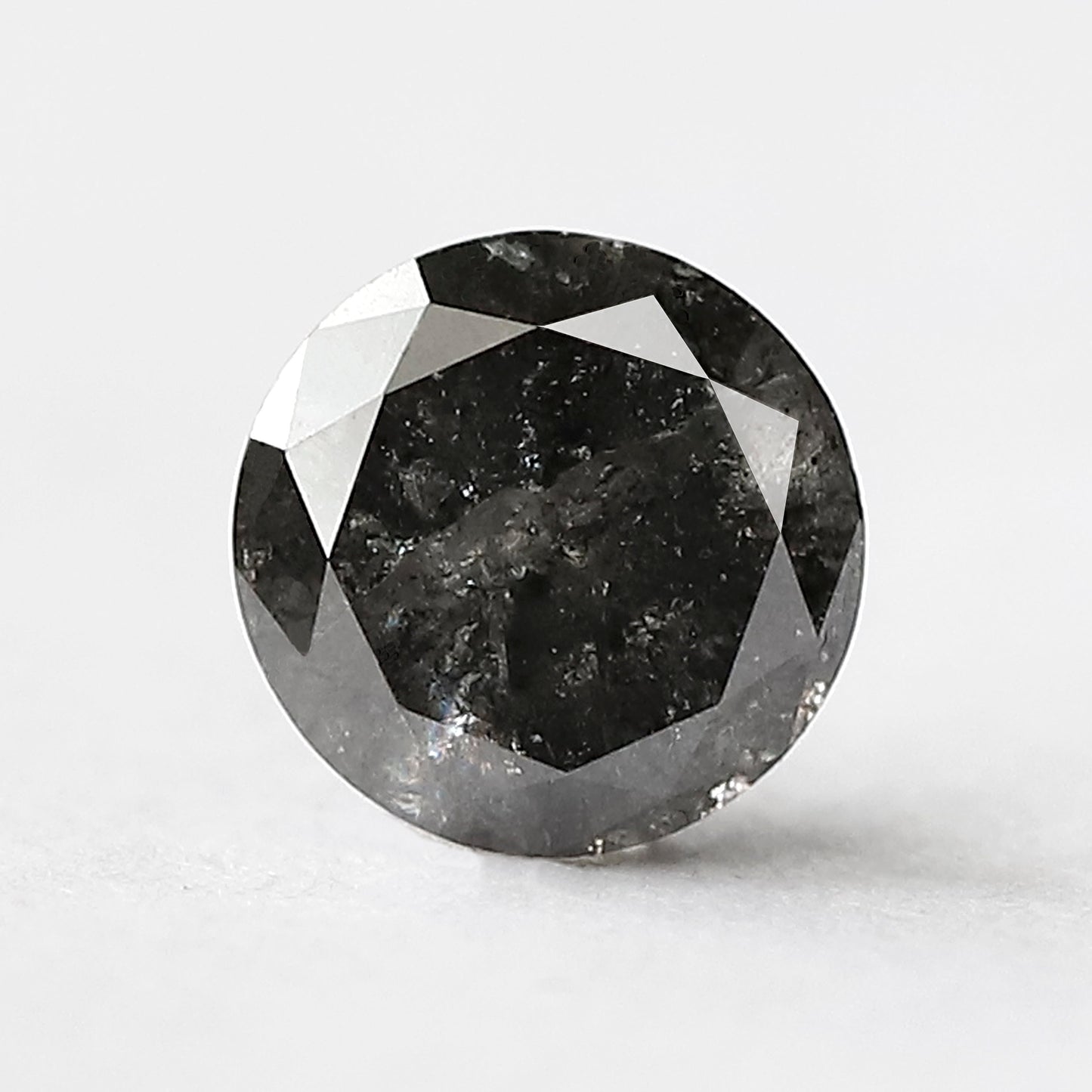 Natural 1.80 CT Gray Black Salt and Pepper Diamond, Round Brilliant Cut Loose Ethical Diamond for Engagement Ring and Custom Jewelry