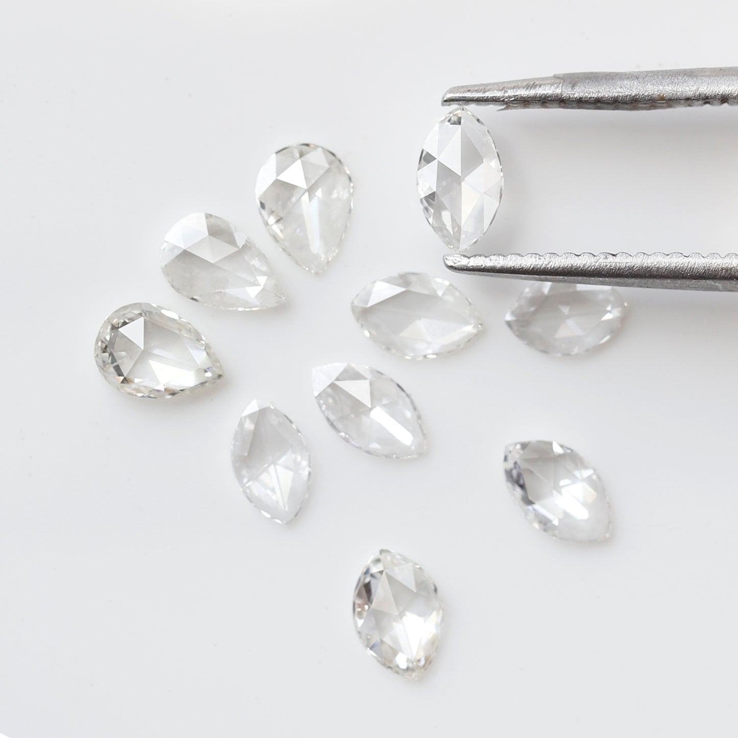 1.22 Ct Total Pear Marquise Mix Diamonds, Rose Cut FG VS-SI Natural Loose Diamonds for Jewelry Making