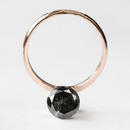 Natural 1.80 CT Gray Black Salt and Pepper Diamond, Round Brilliant Cut Loose Ethical Diamond for Engagement Ring and Custom Jewelry