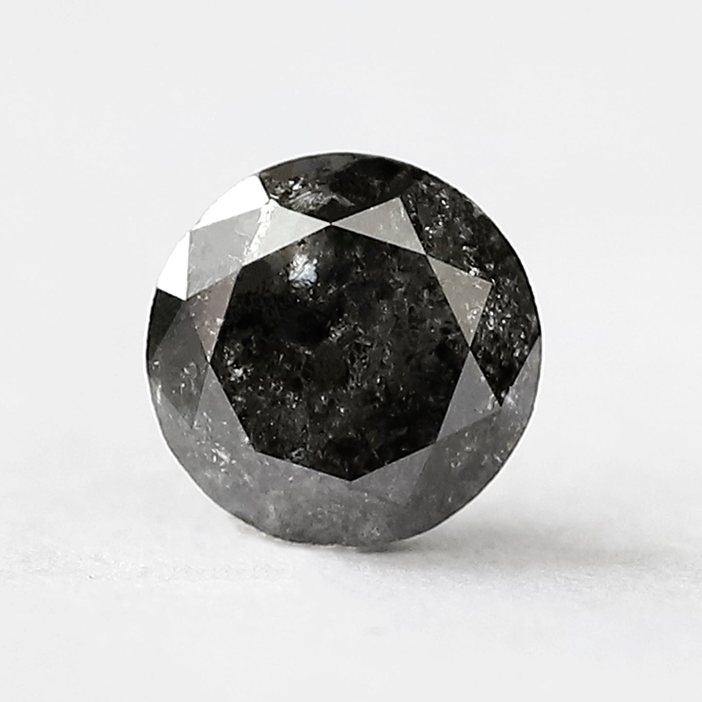 1.44 CT Gray Black Round Brilliant Salt and Pepper Diamond, Natural Ethical Loose Diamond for Engagement Ring, Wedding Jewelry Stone