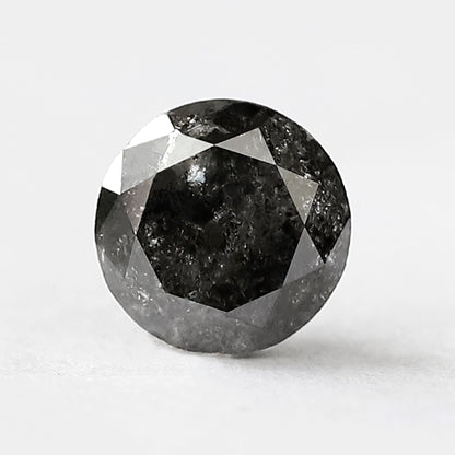 1.44 CT Gray Black Round Brilliant Salt and Pepper Diamond, Natural Ethical Loose Diamond for Engagement Ring, Wedding Jewelry Stone