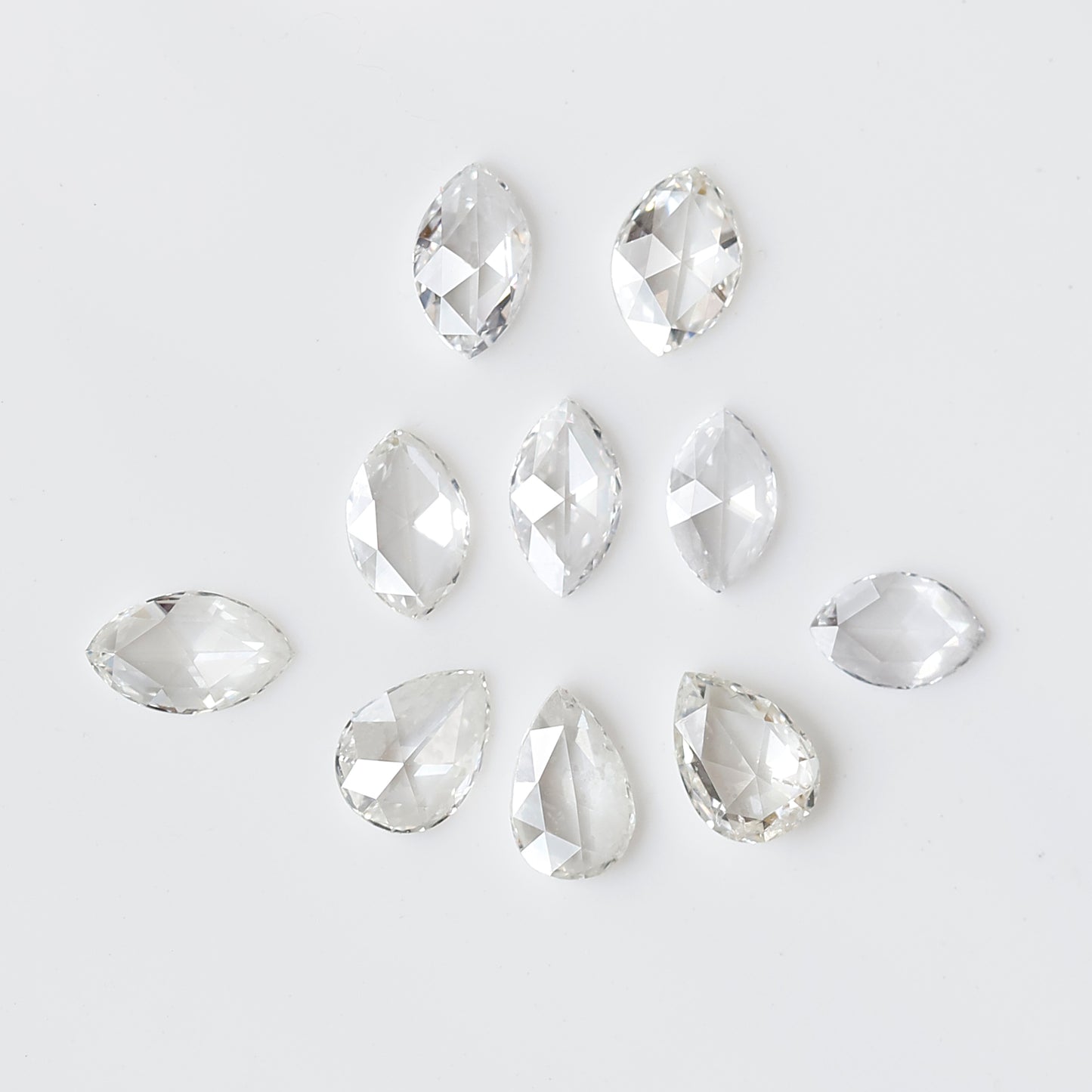 1.22 Ct Total Pear Marquise Mix Diamonds, Rose Cut FG VS-SI Natural Loose Diamonds for Jewelry Making