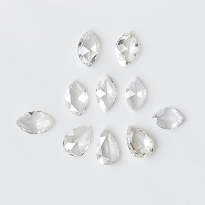 1.22 Ct Total Pear Marquise Mix Diamonds, Rose Cut FG VS-SI Natural Loose Diamonds for Jewelry Making