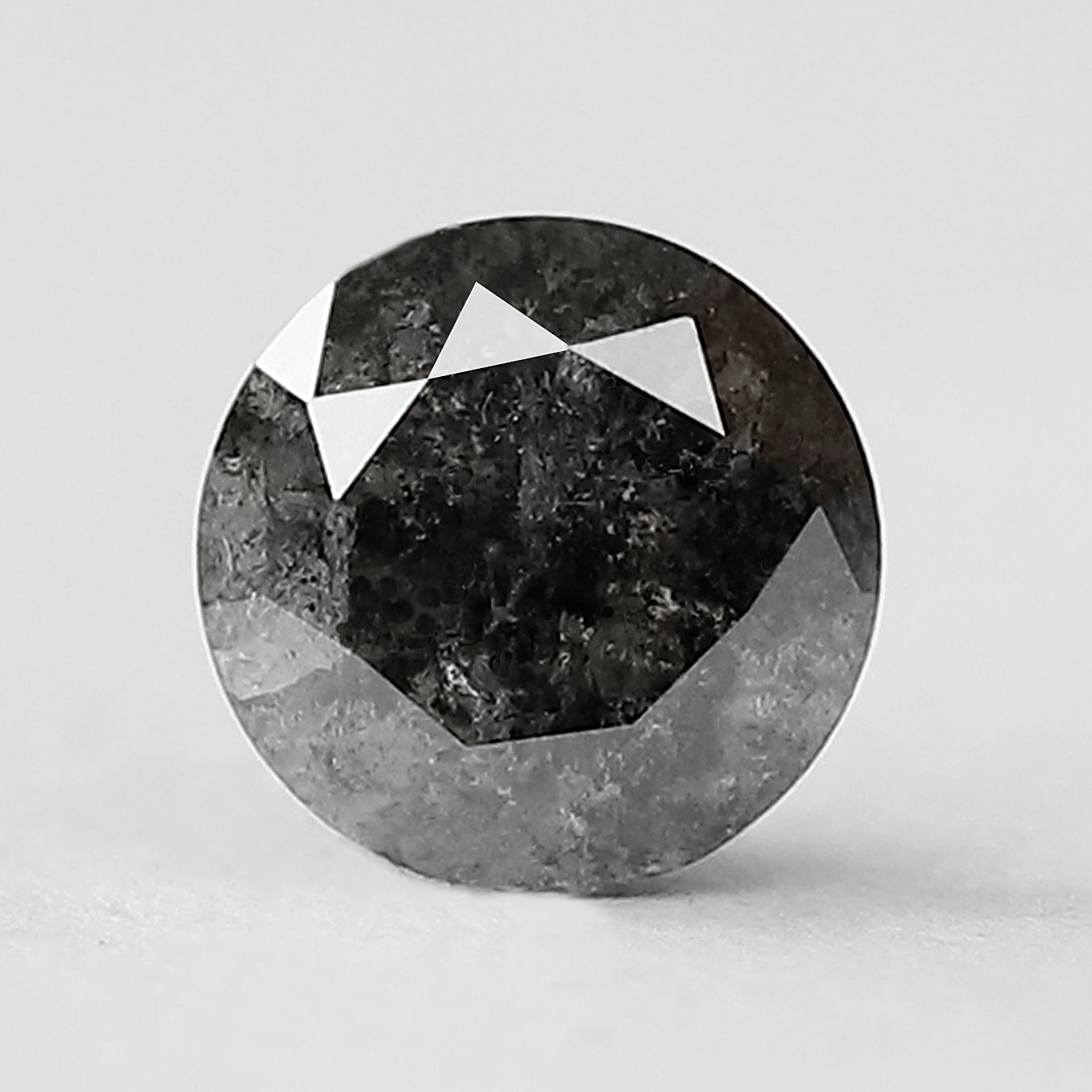 1.20 CT Round Brilliant Cut Loose Salt and Pepper Diamond, 6.80 mm Gray Black Natural Diamond for Bridal Ring, Ethical Wedding Jewelry Stone