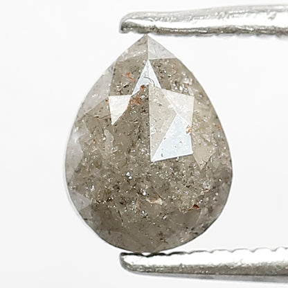 0.87 CT Conflict Free Pear Shape Loose Diamond, Natural Grayish Salt and Pepper Diamond For Women Ring