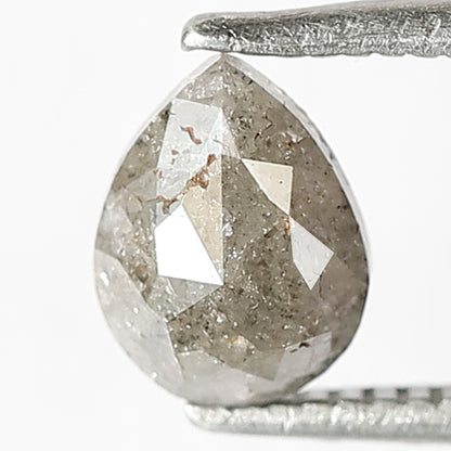 0.87 CT Conflict Free Pear Shape Loose Diamond, Natural Grayish Salt and Pepper Diamond For Women Ring