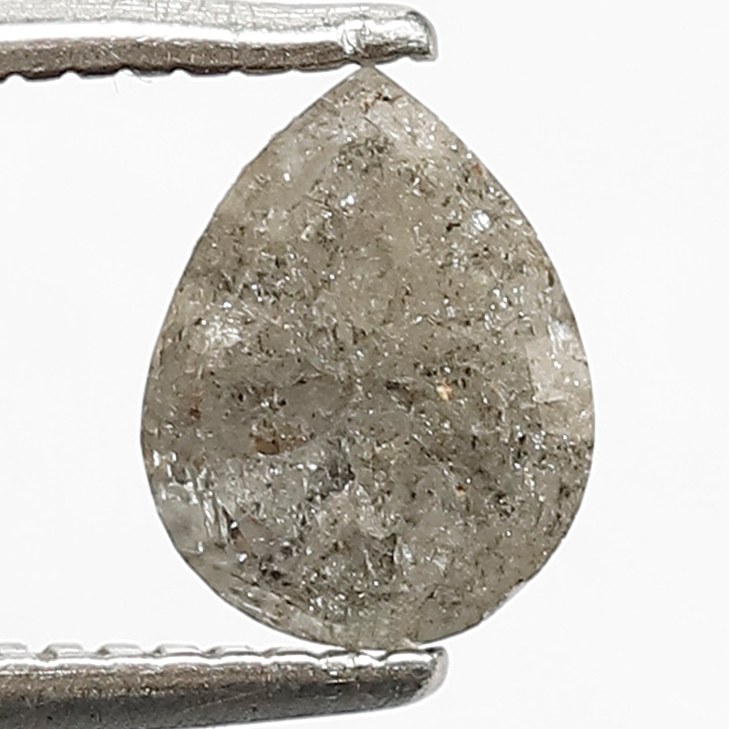 0.87 CT Conflict Free Pear Shape Loose Diamond, Natural Grayish Salt and Pepper Diamond For Women Ring