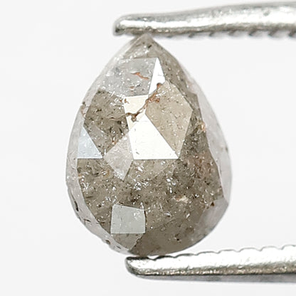 0.87 CT Conflict Free Pear Shape Loose Diamond, Natural Grayish Salt and Pepper Diamond For Women Ring